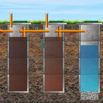 Септик трехкамерный 4+4+4 на 4-6 человек